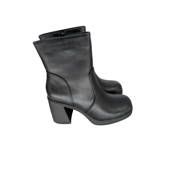 Womens 90s Y2K Goth Fairy Grunge Chunky‎ High Heel Square Toe Zip Up Ankle Boots - Picture 3 of 12